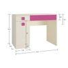 Kristina Kids Study Desk with Shuttered Cabinet and 2 Drawers in Light Wood Barbie Pink Colour
