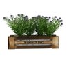 Artificial Purple Flowers In A Wooden Box