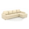 Apollo Compact Sofa (Colour : Cream, Cushion : Hard, Seating Capacity : Right Aligned 3 Seater + Right Aligned Chaise + Ottoman)