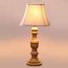 Devansh Off-White Cotton Vintage  Lamp With Wood Base (12X8X20.75)