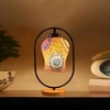 Devansh Multicolor Glass Wooden & Iron  Table Lamp -17 Inch Height  -Ajh