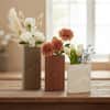 Rectangular Embossed Botanical Relief Vases