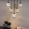 Devansh Solid Wood Electric Wall Light in Brown Colour with Multi Shade Count of 1 Light