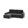 Apollo Compact Sofa (Colour : Pebble Grey, Cushion : Hard, Back Type : High Back, Seating Capacity : Left Aligned 2 Seater + Left Aligned Chaise + Ottoman)