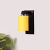 Devansh Solid Wood Electric Wall Light in Brown Colour with Yellow Shade Count of 1 Light