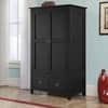 Alaca Solid Sheesham Wood 2 Door 2 Drawer Wardrobe In Black Finish