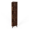 BLUEWUD Veluno Corner Shelf Bookshelf Cabinet Book Rack Organizer with Shelves for Storage D�cor Display Cabinet Floor Standing for Living Room Home Library (Brown Maple)