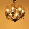 Eliante Champaign Chandelier, 8-Light, Mild Steel And Glass