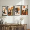 The Castle Decor Boho Abstract Botanical Wall Art Set of 4 Design 5 11x17 Inch