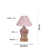 Devansh Conical Multi Cotton Shade Lamp With Wood & Mosaic Glass Base For Decoration/Office/Home/Gifting/Study For Decoration/Office/Home/Gifting/Study -(10X10X14.5) Inches -A