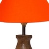 Devansh Orange Cotton Table Lamp With  Wood Natural Base -(10X12.5 Inches)-28