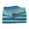 Stoa Paris Satin Bedsheets for Super King Size Bed with 2 Pillow Covers heets for Blue Green