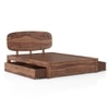Nimbus Solid Wood Queen Size Bed With Drawer Storage (Teak Finish)