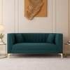 Texude Velvet 2 Seater Sofa Teal Blue