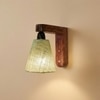 Hexagon Brown Solid Wood Wall Lights
