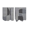Abstract Handmade Wool Silk Wall Art Grey 2 Panel Set 5 x 3 Feet