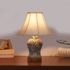 Devansh Off-White Cotton Shade Lamp With Wood & Mosaic Glass Base For Decoration/Office/Home/Gifting/Study For Decoration/Office/Home/Gifting/Study