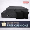Coirfit Folding 4 Seater Double Foam Fold Out Sofa Cum Bed  in Dark Grey Colour