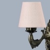 Devansh Metal Electric Wall Light in Antique Gold Colour with White Shade Count of 1 Light