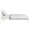Sheen Metal Non Storage King Bed in Glossy Ivory Finish