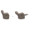 Atticus Single Seater Swivel Rock Recliner in Shitake Beige Premium Chenille Fabric