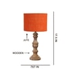 Devansh Orange  Jute   Table Lamp With  Wood Natural Base (7X17.5 Inches)-17