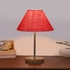 Devansh Pink Jute Table Lamp With  Natural  Wood Base  & Steel Pipe (10X16.25 Inches)-35