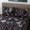 Multicolor Geometric 400 TC Cotton Flat Queen Size Bedsheet With 2 Pillow Covers From Threads
