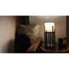Bastian Wooden Table Lamp with Brown Base and Premium White Fabric Lampshade