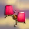 Devansh Metal Electric Wall Light in Gold Colour with Red Shade Count of 2 Lights