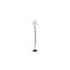 Aerith Off White Fabric Floor Lamp with Black Iron Base