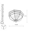Mirage Frosted White and Antique Brass Flush Ceiling Light