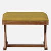 Calvewood Solid Wood Ottoman in Yellow Fabric
