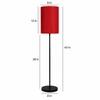 Square 27 Inch Club Floor Lamp with Red Shade