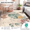 Botanical Print Cotton Rug 4x6 Ft
