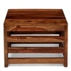 Kingsville Sheesham Wood Contemporary Square Coffee Table In Natural Teak Finish