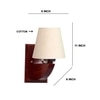 Devansh Solid Wood Electric Wall Light in off-white Colour with off-white Shade Count of 1 Light
