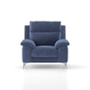 Emila 1 seater fabric sofa in Blue Colour