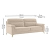 Niwara Velvet 3 Seater  sofa in Beige color