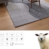 Handmade Wool Silk Area Rug Modern Wave Grey 3 x 5 Feet Carpet