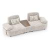 Soho 3 Seater Fabric Sofa With Modular Wood Top Table In Turtledove Fabric