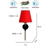 Devansh Metal Electric Wall Light in Black Colour with Red Shade Count of 1 Light