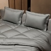 Stoa Paris Comforter Set Double Bed, 300TC Satin Double Bed Comforters in Harbour Mist Grey
