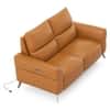 Luca Leather Three Seater Motorized Recliner in Golden Oak