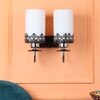 Eliante Modern Wall Lights Mild Steel & Glass Material Chrome, Brown & White Finish
