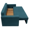 Alfon 3 Seater Velvet Pull Out Sofa Cum Bed with Storage In T Blue