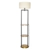 Gallow Metal Multiutility Shelf Floor Lamp With Off White Cotton Shade