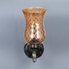 Devansh Metal Electric Wall Light in Antique gold Colour with Lavender Shade Count of 1 Light