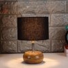 Callie Black cotton & solid wood table lamp