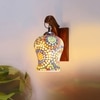 Devansh Solid Wood Electric Wall Light in Brown Colour with Multi Shade Count of 1 Light